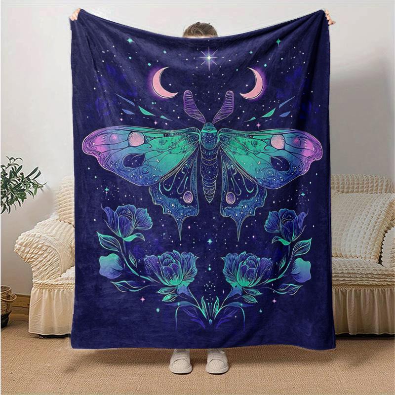 1pc Butterfly Art Blanket,Living Room, Travel, Camping, Car Blankets