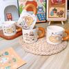 Cute Cartoon Sesame Cat Hakimi Underglaze Colored Ceramic Cup Mug Breakfast Cup Coffee Cup Gift