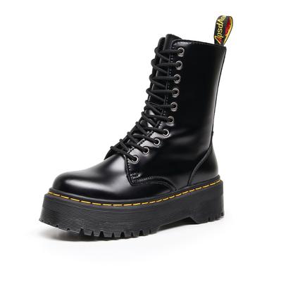 Высокие кожаные ботинки на толстой подошве с боковой молнией, ботильоны из коровьей кожи ручной работы в британском стиле, ботинки в стиле рабочей обуви