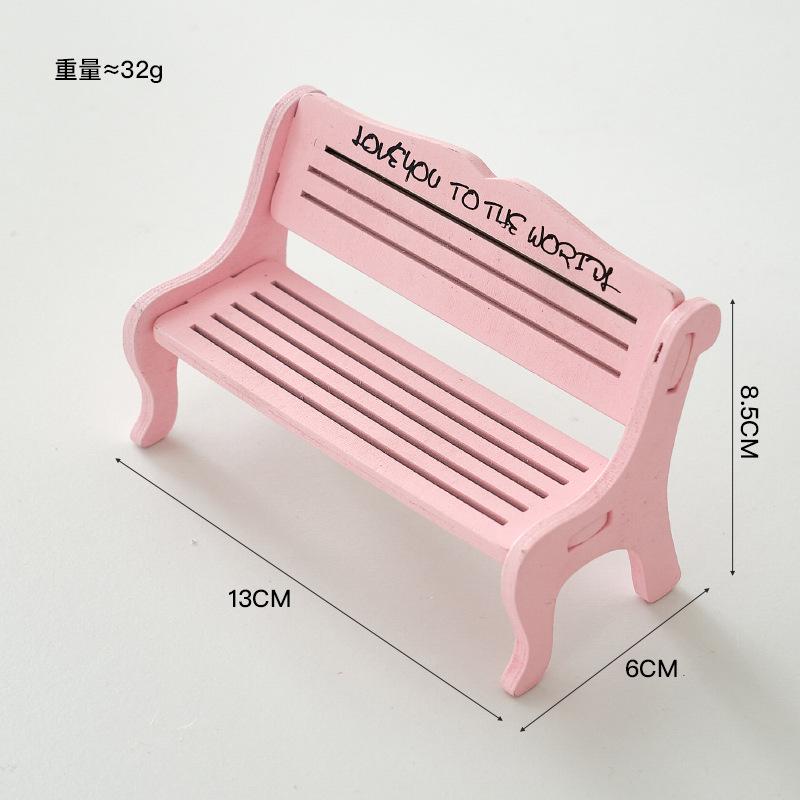 Деревянный маленький стул ручной работы, резной с девичьим дизайном сердца, розовый стул, реквизит для фотографии, украшение скамьи