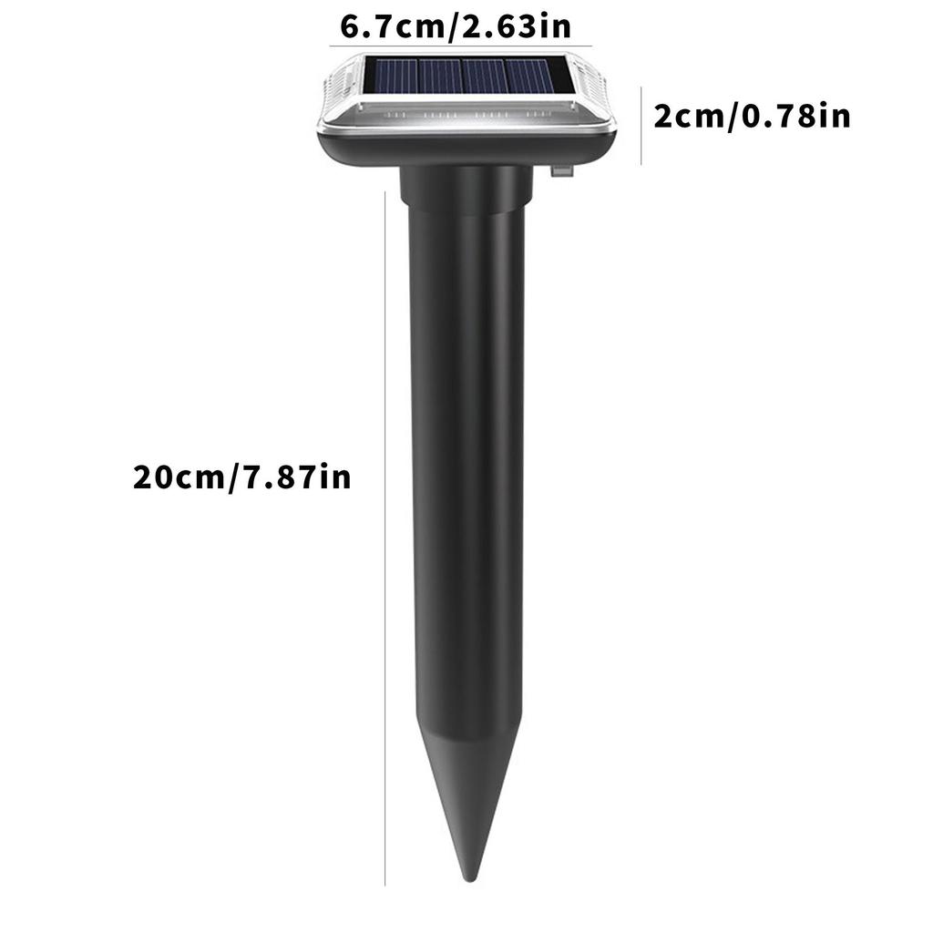 Solar-Powered Outdoor Rodent & Snake Repeller with Beeping Sound - Waterproof, Ground-Inserted Design