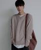 NODU V-Neck Herasi Raglan Crop Knit [Beige]