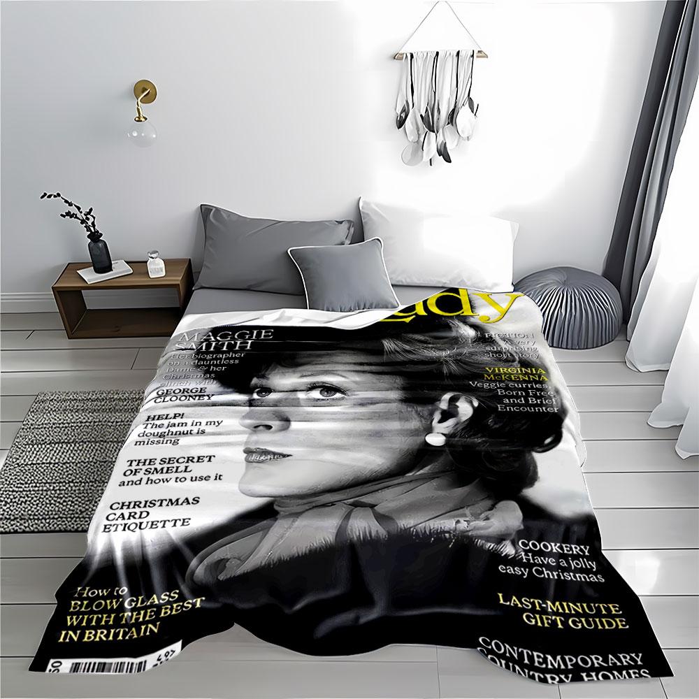 Black and White Classic Portrait for all seasons blanket lunch break throw gift