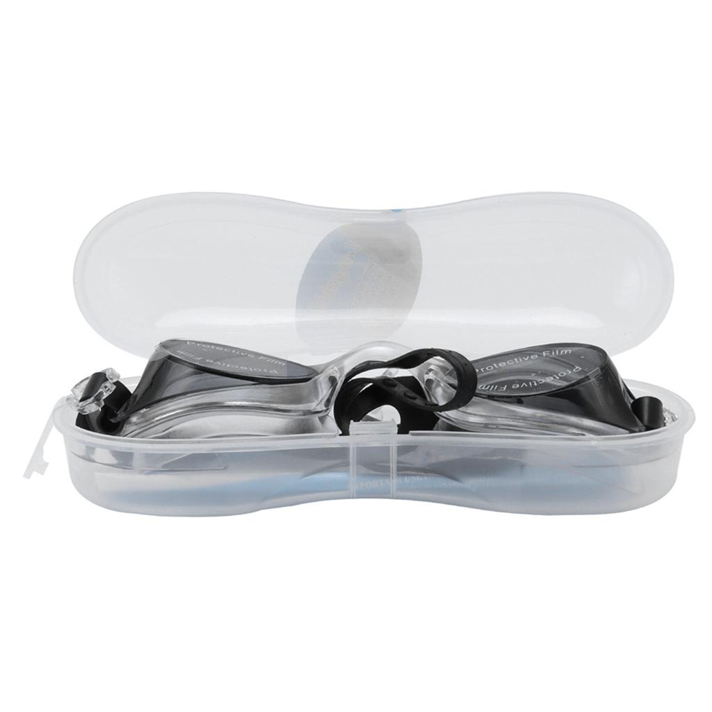 Swimming Goggles Soft Silicone Gasket Swimming Goggles Waterproof and Anti‑fog with Glasses Case Ear