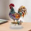 1pc Creative Handmade Colorful 2D Acrylic Mascot Beautiful Rooster Jewelry Statue, Office, Home Desktop, Friend Gift Decoration