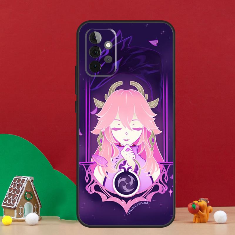 Чехол Yae Miko Genshin Impact для Samsung Galaxy A54 A06 A16 A26 A36 A56 A53 A32 A52 A33 A13 A55 A35 A15 A14 A34 A17