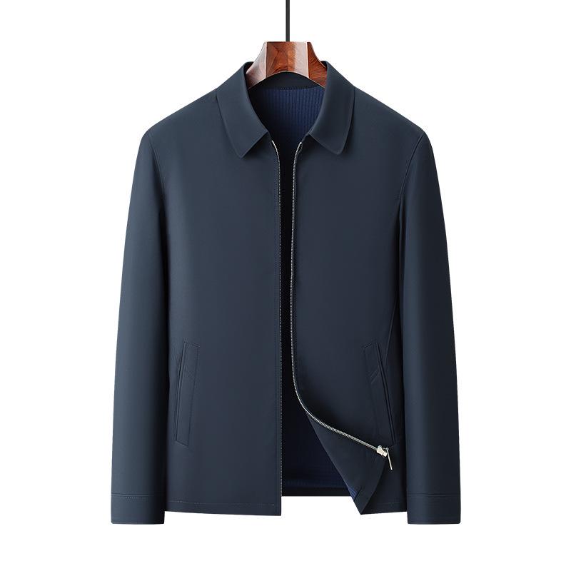 Высококачественная мужская весенне-осенняя куртка в стиле business casual для папы среднего и пожилого возраста - Верхняя одежда средней длины для офиса
