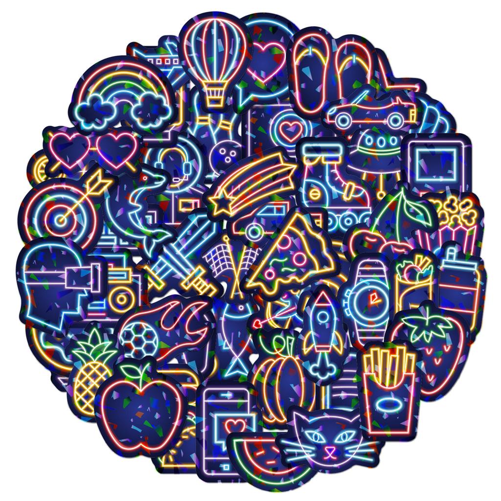 Неоновые наклейки 50 голографических вспышек велосипед мотоцикл шлем гитара DIY лазерные наклейки