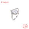 Lindon Classic 925 Sterling Silver Zircon Ring Ladies Jewelry Wedding Promise Party Gift
