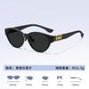 New French cat eye sunglasses female fashion retro UV protection black sunglasses square face