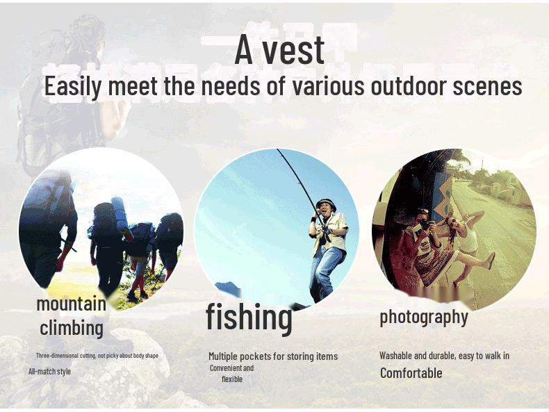 Новая мужская куртка-жилет LOGO Slim Spring Outdoor для рыбалки и фотосъемки (7882)