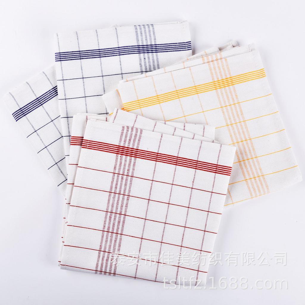 In Stock: Pure Cotton Yarn-Dyed Plaid Kitchen Towel - Water Absorbent, Quick-Drying Tea and Dishcloth.