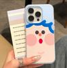 Милое квадратное выражение лица подходит для чехла для мобильного телефона iPhone16/17promax Apple 15 скин матовый 13/14 набор