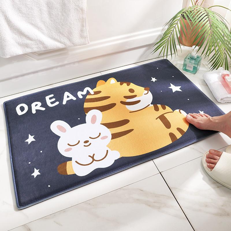 Cartoon Animal Bath Mat Diatom Mud Carpets Non Slip Shower Room Entrance Floor Foot Mats Home Toilet Kitchen Indoor Decor Rug