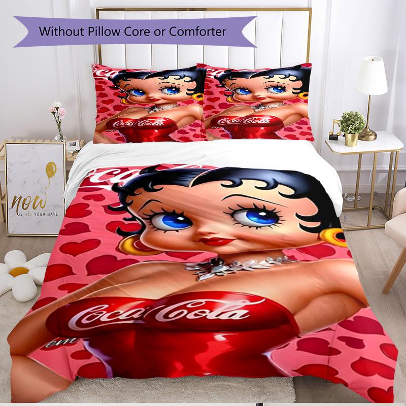 3pcs Duvet Cover Set (1*Duvet Cover + 2*Pillowcase, Without Core), doll Print Soft All‑Season Bedding Set, Home Bedroom Decor Gift
