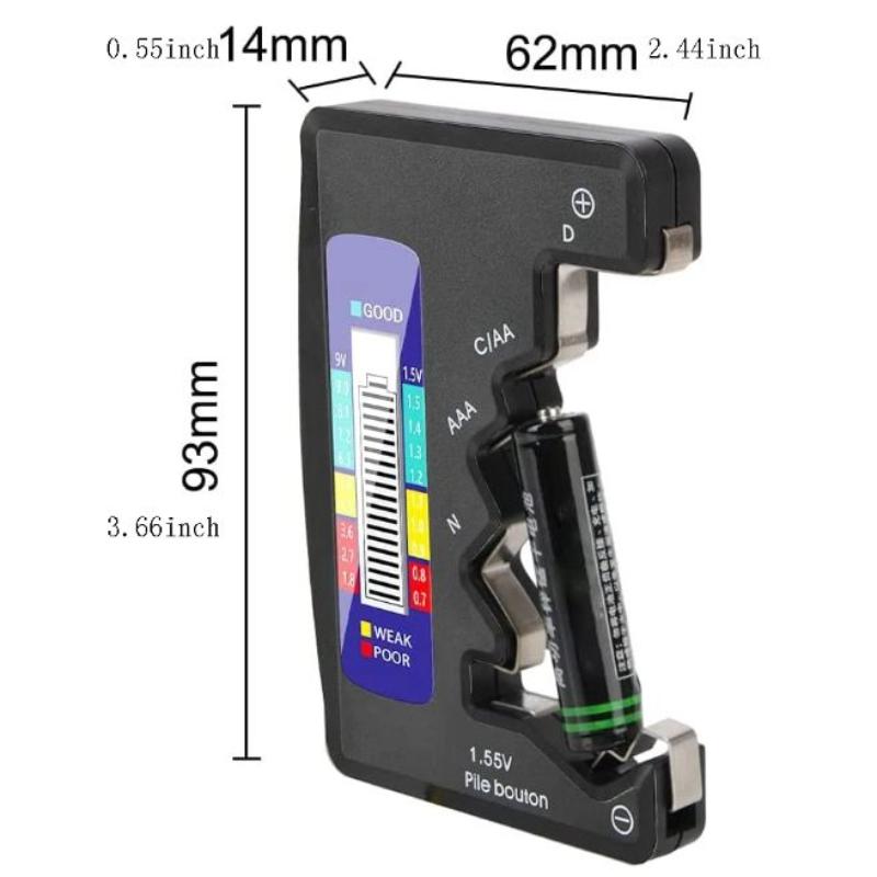 Цифровой тестер аккумуляторов CDN AA AAA 9 В 1,5 В Универсальный тестер таблеточных аккумуляторов Проверка вольтажа Детектор емкости Инструмент для измерения емкости