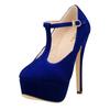 Women's Pumps Sexy Stilettos Belt Buckle 14cm Round Toes Ankle Strap Platform High Heels Wedding Party Dress Shoes Large Size 44