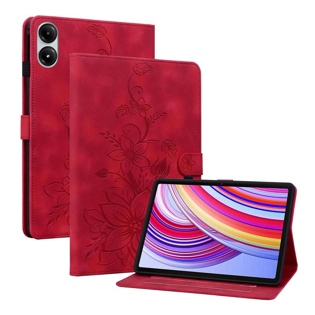 For Redmi Pad 2 Pro 12.1 2025 Cover 3D Lily Flower Back TPU Foldable Stand Tablet Cover for Redmi Pad Pro 12.1 Inch 2024 Case