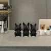 Three-part French Bulldog Design 3D Printed Statues Set of 3, Matte Black Sculpture, Minimalist Bull Dog Desktop Statue Figurines for Home Decoration,