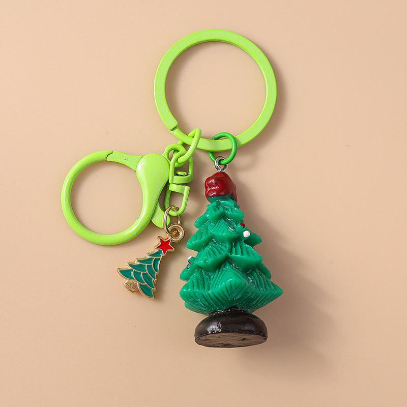 Cute Christmas Santa Clause Keychain Gingerbread Man Key Ring Pendant for Women Girls Handbag Decor DIY X'MAS Jewelry Gifts