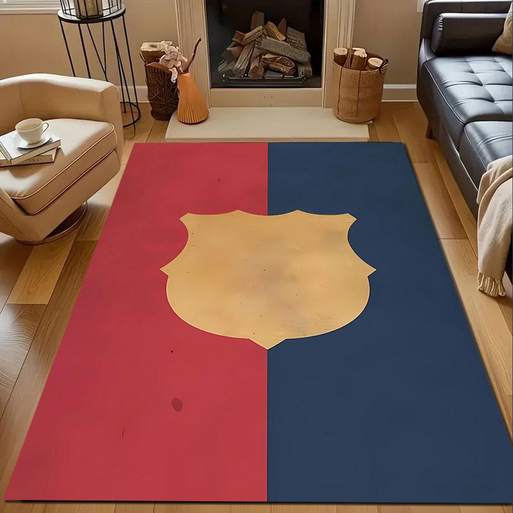 Red and Blue Shield Design Carpet Patterned carpet, non slip mat suitable for living room and bedroom sofas