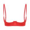 Women Sexy See Through Satin Half Cup Bralette Padded Underwire Shelf Bra Tops