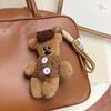 Кавайный кулон в виде медведя, жемчужные плюшевые куклы, милый брелок для ключей автомобиля, подарки