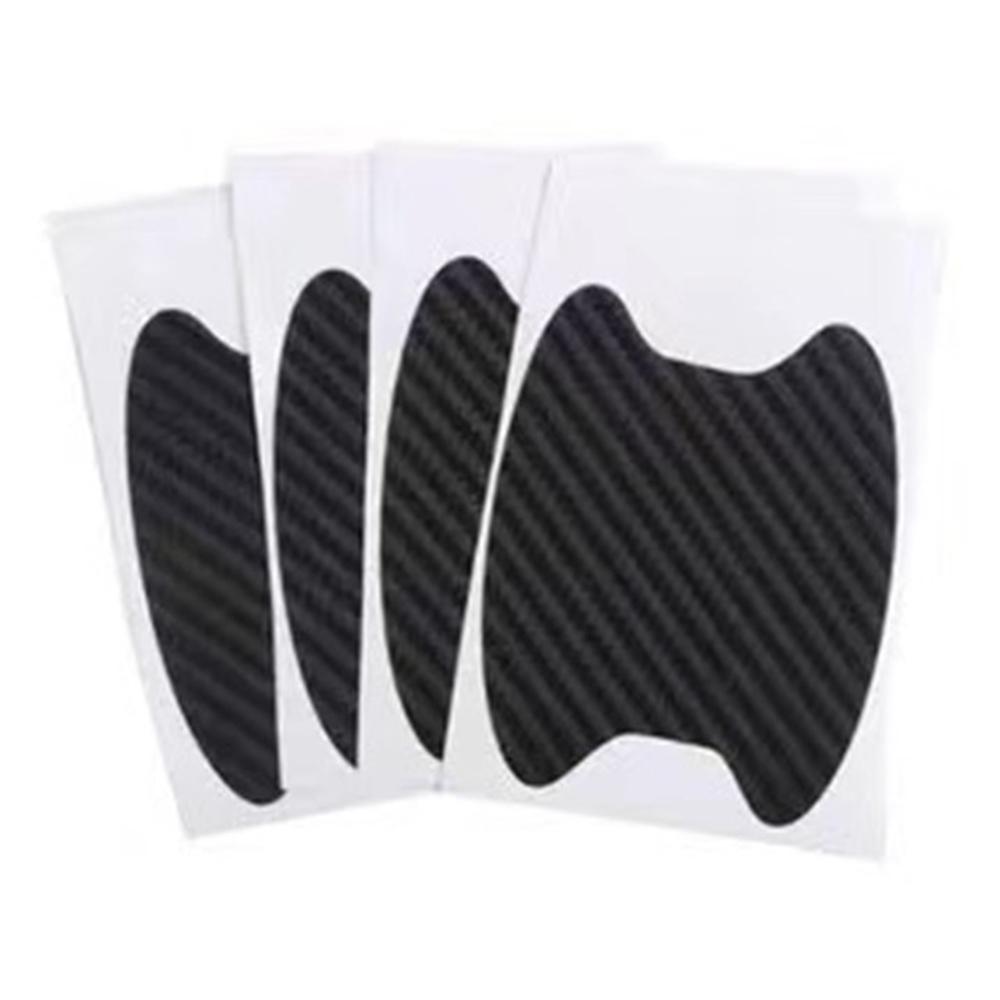 4Pcs Car Door Handle Cup Protector Carbon Fiber Sticker Anti Scratch Paint Protection Decal