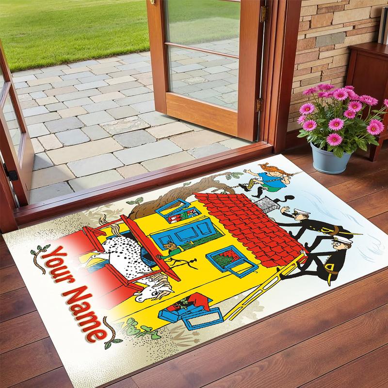 Crystal Velvet Rug Custom Name Text, Soft Non Slip Floor Mat Home DecorPippi Longstocking