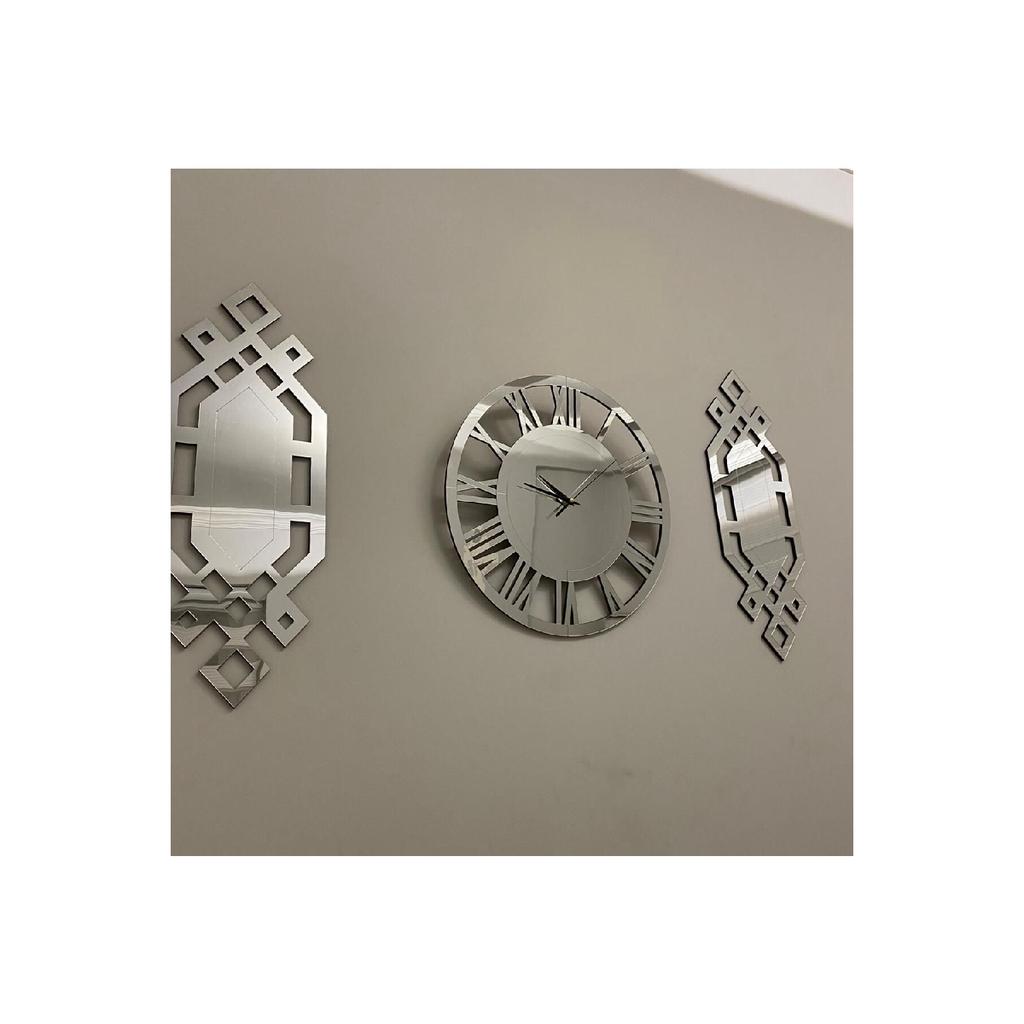 Декоративные настенные часы, набор из 3, 40 см, серебряные, современные настенные часы с римскими цифрами, 18 х 51 см, живопись пахлавой