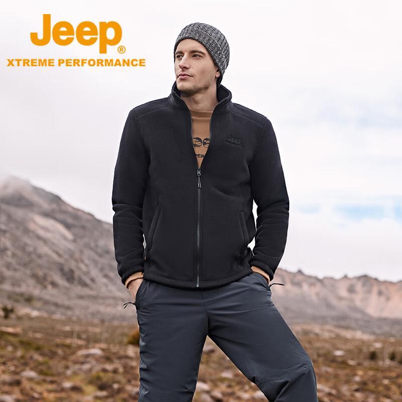 Jeep Мужская утолщенная флисовая куртка для активного отдыха