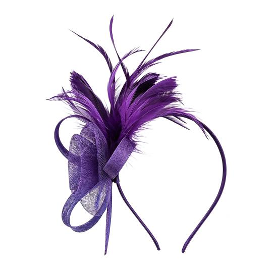 Ретро-ободок-fascinator из сетки и перьев с цветочными акцентами для женщин - Идеально подходит для чаепитий, коктейльных вечеринок или свадеб