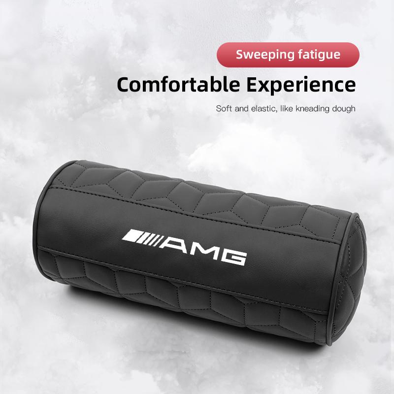 Car Leather Headrest Seat Head Support Neck Pillow For Mercedes Benz AMG A B C E G CLA W211 W203 W204 C260 E300L A200L GLC300 BA3