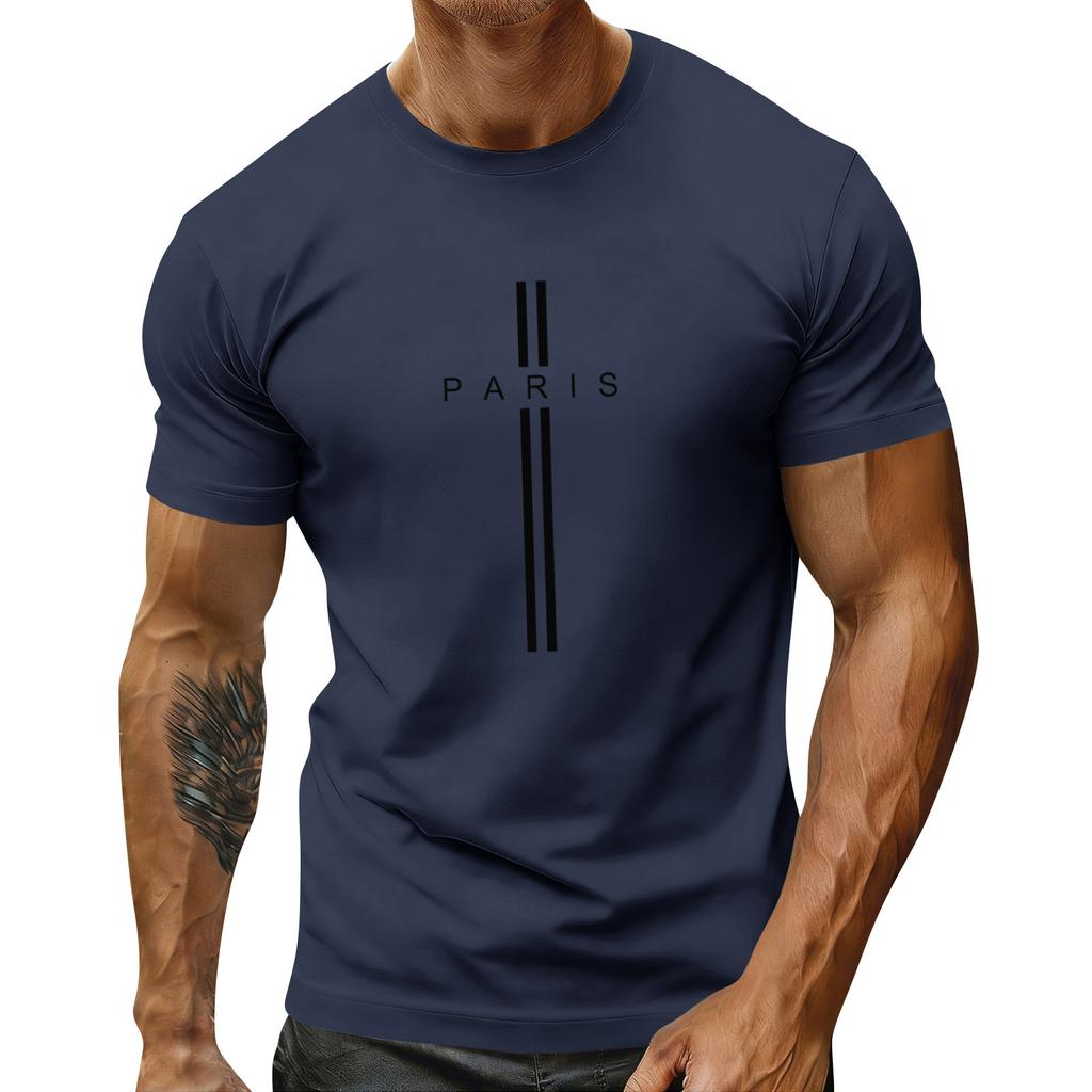 Мужская праздничная футболка с круглым вырезом и коротким рукавом, повседневная спортивная футболка