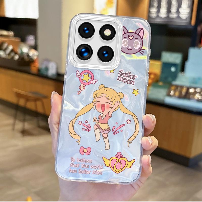 Милый мультяшный чехол 'Сейлор Мун' для Xiaomi Poco X6 X3 F6 M6 M4 Pro C61 13T 11 Lite, градиентный, ударопрочный, матовый