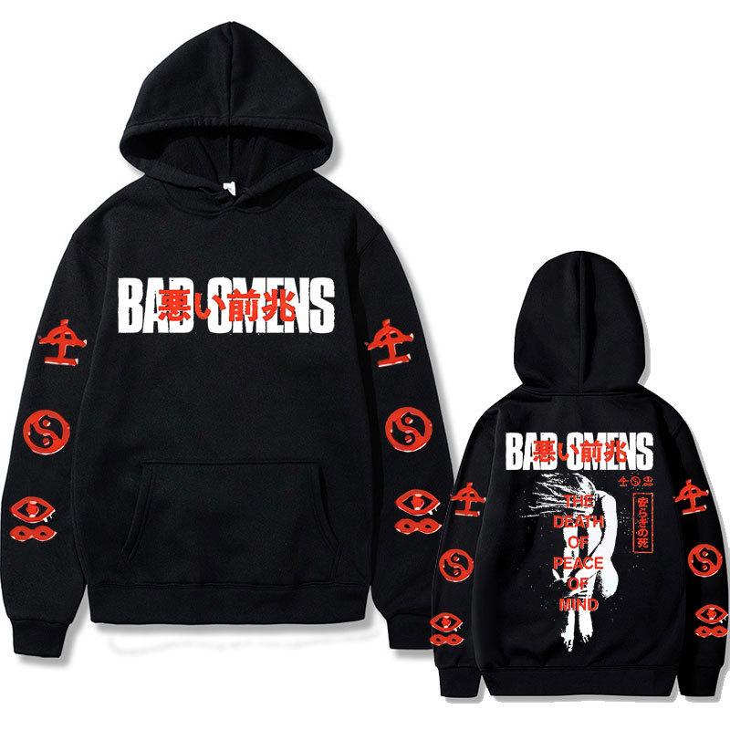 Bad Omens Band Tour 2023 Американская музыка Толстовка Осень Зима Флис Уличная одежда Топы