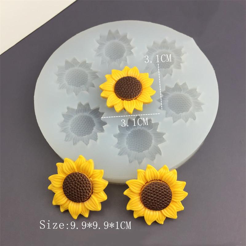 Sunflower Daisy Silicone Mold Fondant Cake Border Decorating Tool DIY Chocolate Gumpaste Resin Clay Mold Baking Tool