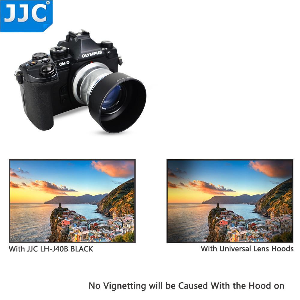 JJC LH-J40B Черно-серебристая профессиональная бленда для объектива For Olympus M.ZUIKO DIGITAL 45mm 1:Бленда LH-40B для объектива 1.8 Заменяет Olympus LH-40B