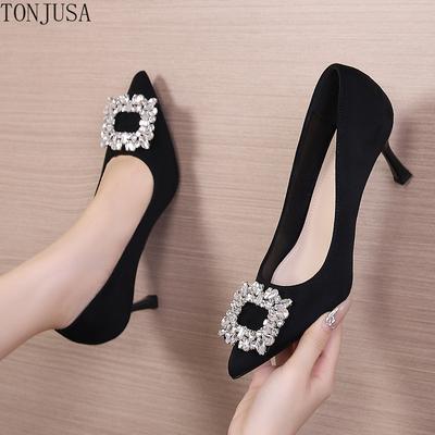 Женские туфли-стилеты большого размера с острым носком