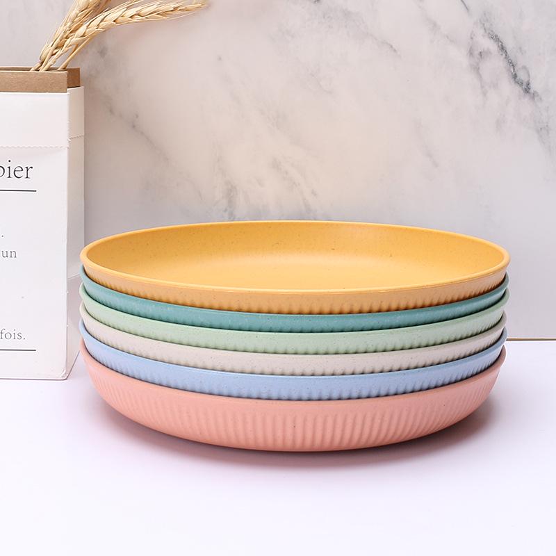 Eco-Friendly Wheat Straw Dinnerware Set: Versatile Plate for Pasta, Salad, Snacks, and Storage In Gift Box