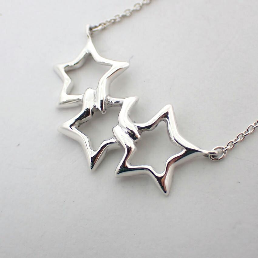 [Used] TIFFANY/Tiffany 925 Triple Star Necklace/j70-6