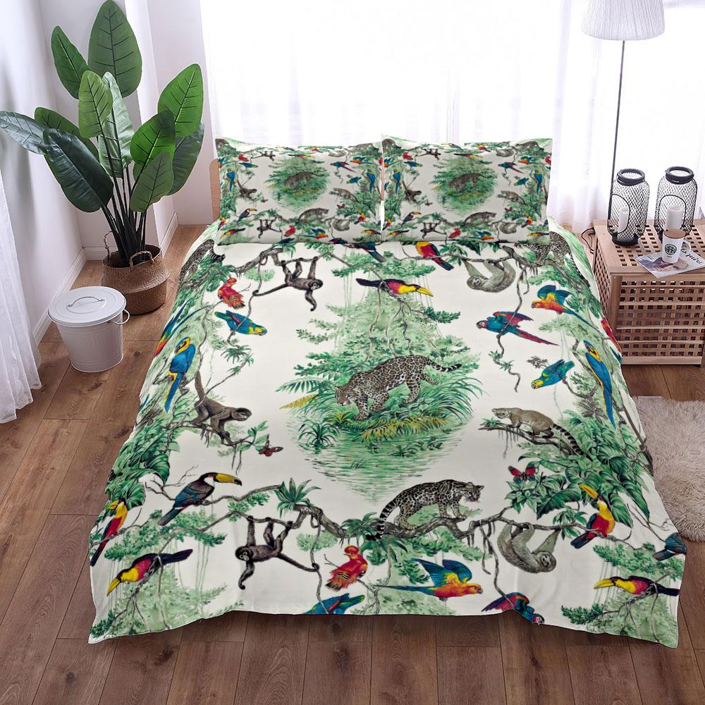 Комплект постельного белья Jungle Tropical Duvet Cover Set King Queen Double Full Twin Single Size Chinoserie