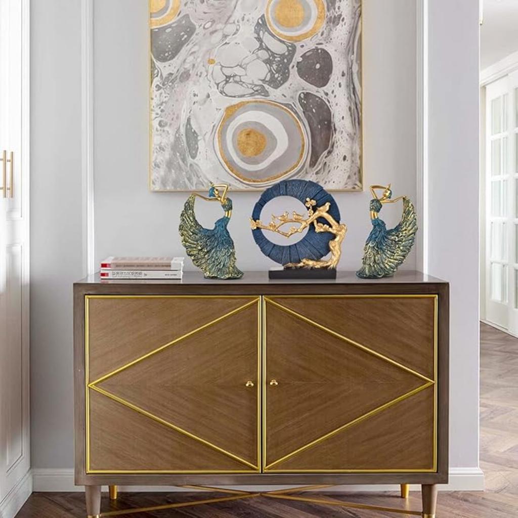 Элегантная статуэтка павлина - декор для полки, настольные украшения для гостиной, книжная полка, приставной столик