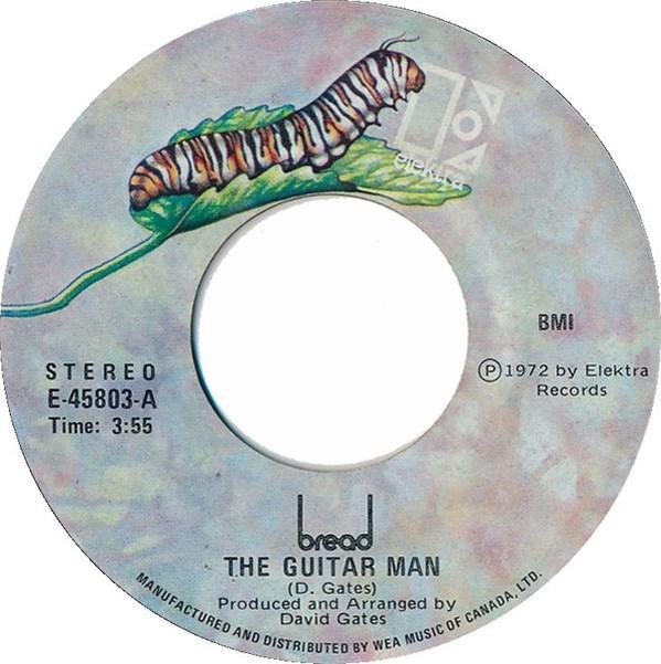 7-дюймовая пластинка BREAD Guitar Man E45803 ELEKTRA 1972 Канада Рок Б/у