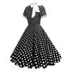 Women's Fashionable  Fresh Polka Dot Long And Long Swing Retro Dress