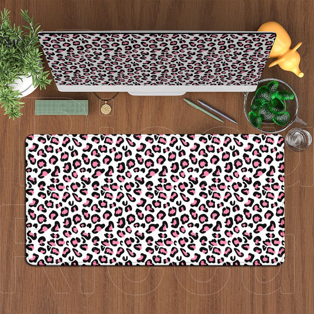 Fashion Leopard Print 120x60cm Oversized Keyboard Desk Pad Home Office Decoration Carpet Laptop Gaming Accessories Girl Mousepad