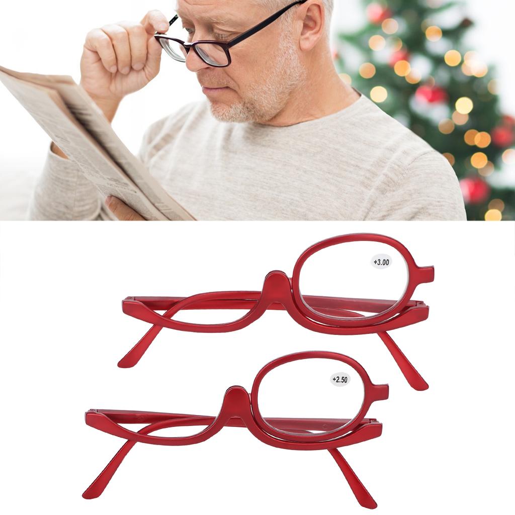 Увеличительные очки для макияжа, вращающиеся модные очки для макияжа глаз с одной линзой для женщин, красные