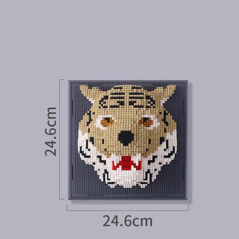 Слон 3D DIY Строительные Блоки Лоог Дракон Тигр Олень Лось Голова Животного Настенная Роспись Дом Мини Алмазные Кирпичи Детская Игрушка Подарок для Мальчиков