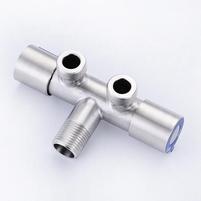 Бытовой практичный трехходовой угловой клапан, смеситель с двойной ручкой и двойным управлением, одинарный многофункциональный смеситель для холодной воды