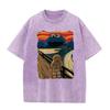 2026 Vintage Washed Black T Shirt Funny Art Parody Monster Gingerbread Man Graphic Tee Unisex Casual Top